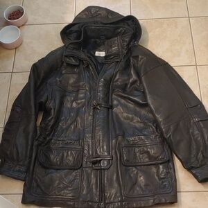 VTG Andrew Marc Addition Saks Fifth Avenue Leather Coat Men's Size L